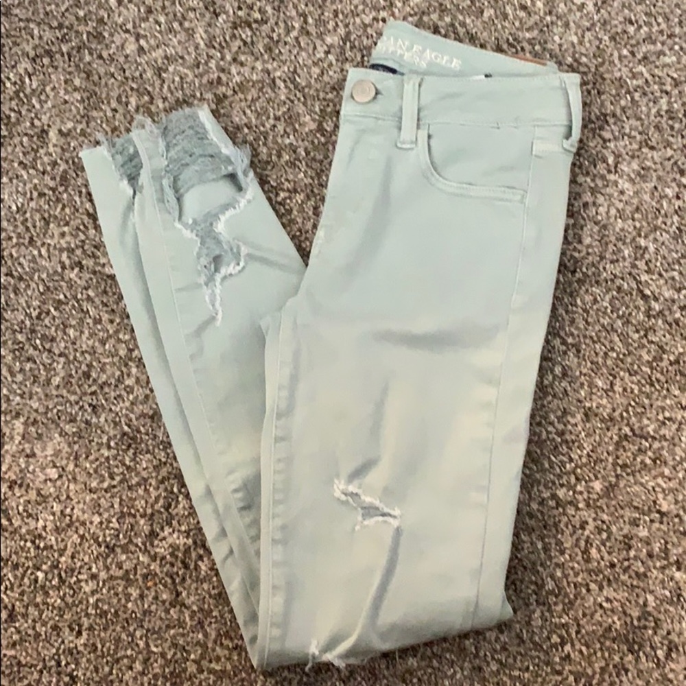AE heavily distressed jeans